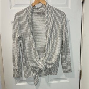 Chico's Zenergy Gray and White Striped Top